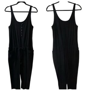Norma Kamali Black Sleeveless relaxed fit Drawstring Jumpsuit size medium